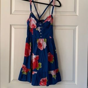 Abercrombie & Fitch floral printed blue dress, S